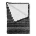 thumbnail image 2 of Mudcloth Soft Flannel Fleece Throw Blanket, Chevron Ornamental Aztec Style Vintage Bohemian Art, Cozy Plush for Indoor and Outdoor Use, 50" x 70", Black and White, by Ambesonne, 2 of 5