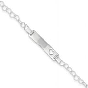 KEVIN JEWELERS Sterling Silver Heart Baby ID Bracelet