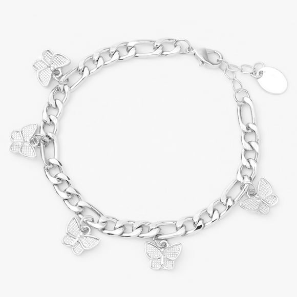 Claire's Silver Bracelet Butterfly Charms