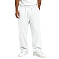 thumbnail image 2 of Nestiefly Men's Baggy Sweatpants Athletic Loose Wide Leg Elastic Waist Lounge Relaxed Open Bottom Joggers Pants with Pockets 2026 White 5XL, 2 of 7