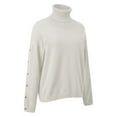 thumbnail image 6 of Pullover Sweaters for Women 2025 Long Sleeve Turtleneck Casual Button Plain Knitted Sweater Tops Fall Winter Outfits, 6 of 7