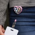 thumbnail image 2 of Colorful Owls Cute Pattern Heart Lanyard Retractable Reel Badge ID Card Holder, 2 of 3