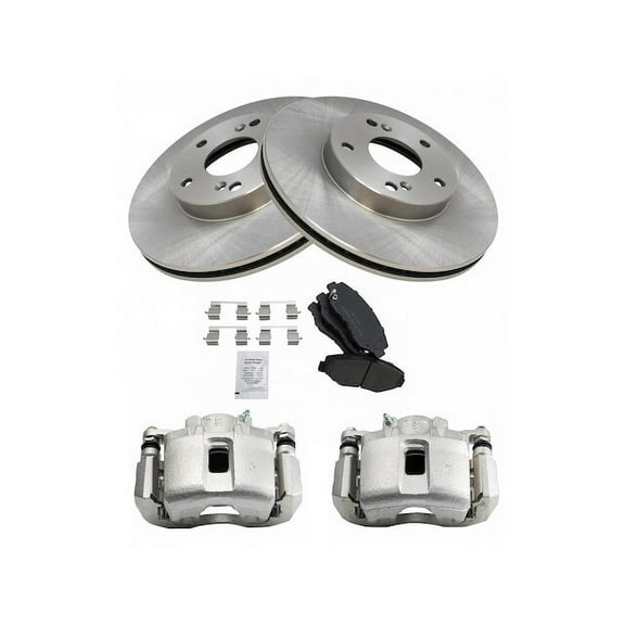 Front Brake Pad Rotor and Caliper Set - Compatible with 2004 Honda Accord 2.4L 4-Cylinder