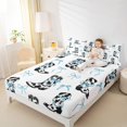 thumbnail image 4 of Homewish Kawaii Bow Tie Full Size Sheets,Western Cowgirl Boots Bed Sheets,White Blue Black Sheet Sets For Children,Breathable Home Decor,4 Pieces, 4 of 7