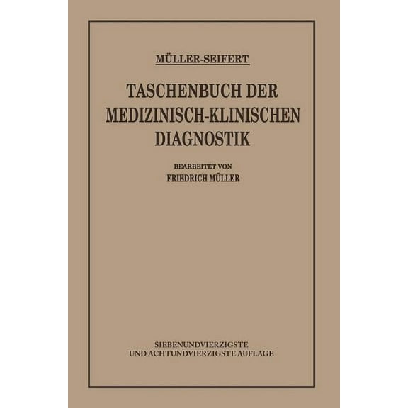 Taschenbuch Der Medizinisch Klinischen Diagnostik, (Paperback)