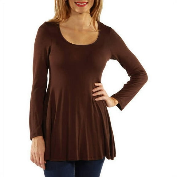 Women's Long Sleeve Scoop Neck Tunic Top