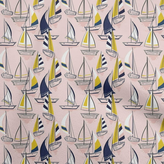 oneOone Silk Tabby Peach Fabric Yacht Sewing Fabric By The Yard Printed Diy Clothing Sewing Supplies 42 Inch Wide