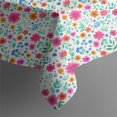 thumbnail image 5 of Pioneer Flower Floral Print Pattern Square Tablecloth, Waterproof Wipeable Spillproof Washable Table Cover for Home Kitchen Party and Daily Decor 60"x60", 5 of 6