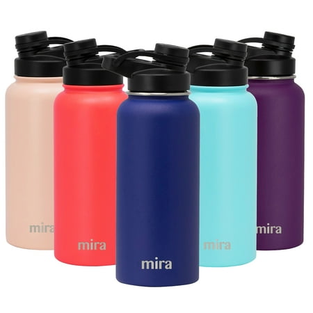MIRA 32 oz Stainless Steel Insulated Sports Water Bottle | Metal Thermos Flask Keeps Cold for 24 Hours, Hot for 12 Hours | BPA-Free Spout Lid Cap |