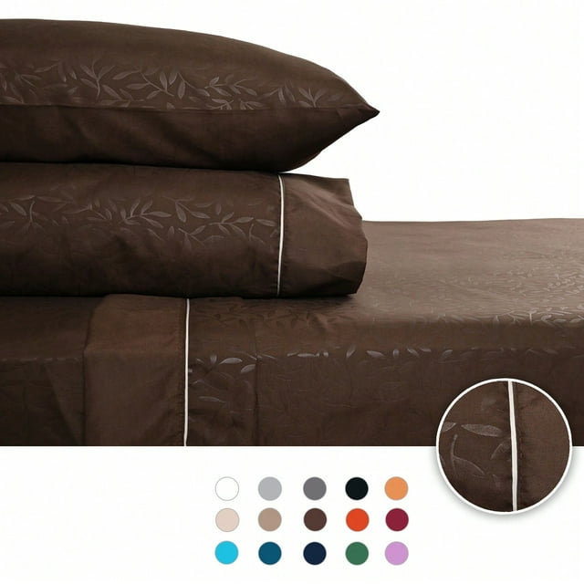 Juego de Sábanas King Size 2800 Hilos Extra Suave Premium Textura Flores Soft Nature