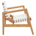 thumbnail image 4 of Safavieh Bellona Mid-Century Leather and Sungkai Wood Dining Arm Chairs, White/Natural, 4 of 6