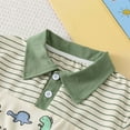thumbnail image 3 of Tiijoy Boy Summer Outfits Stripe Dinosaur Print Short Sleeve T-Shirt Shorts Set, Sizes 3-4, 3 of 3