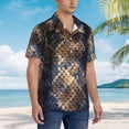 thumbnail image 3 of Balery Watercolor Snake Skin Camisas hawaianas de manga corta para hombre, camisas playeras de corte holgado, camisas de vacaciones con botones,Large, 3 of 7
