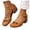 Brown, variant on Womens Chunky Mid Heels Mary Janes Dress Shoes Boho Retro Leather Hollow out Ankle Strap Casual Roman Sandals