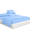 Light Blue, variant on PRATYUX Split Cal-King 5-PC Sheet Set - 700-TC 100% Egyptian Cotton, 20" Deep Pockets - White