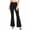 Black, variant on Flare Work Pants for Women Fashion Double Button High Waist Work Pants Stretch Business Office Slacks