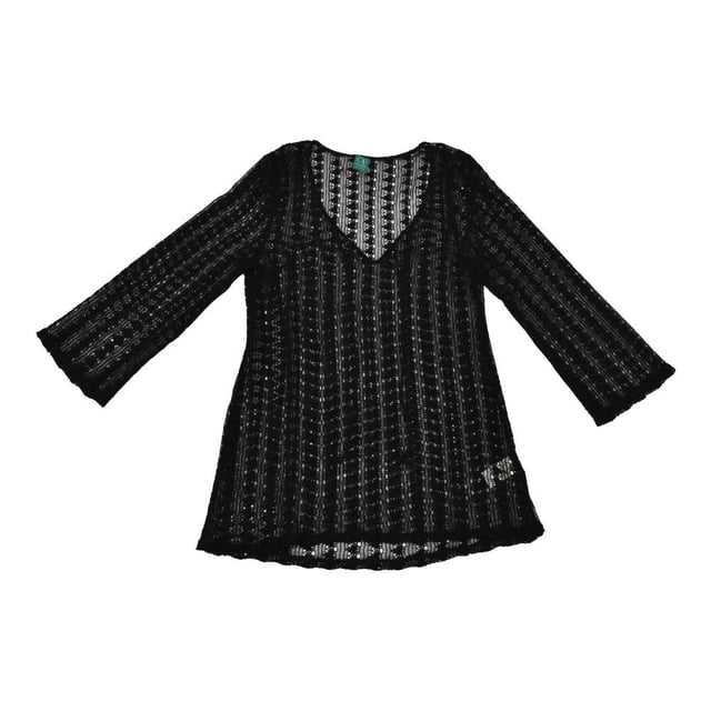 Salida de Playa Ocean Pacific Talla EG Crochet Manga y Cuello Amplio Negro