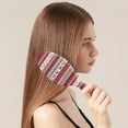 thumbnail image 2 of Red Christmas Folk Pattern Hair Brush,Girls Detangling Hair Brush,Glide Through Tangles with Ease for Wet & Dry Hair,8.8"X2.8", 2 of 7