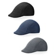 thumbnail image 2 of Gustave 3 Pack Mesh Newsboy Hats Flat Cap for Men Breathable Summer Caps Ivy Gatsby Cabbie Driving Hats Casual Beret Hat, 2 of 11