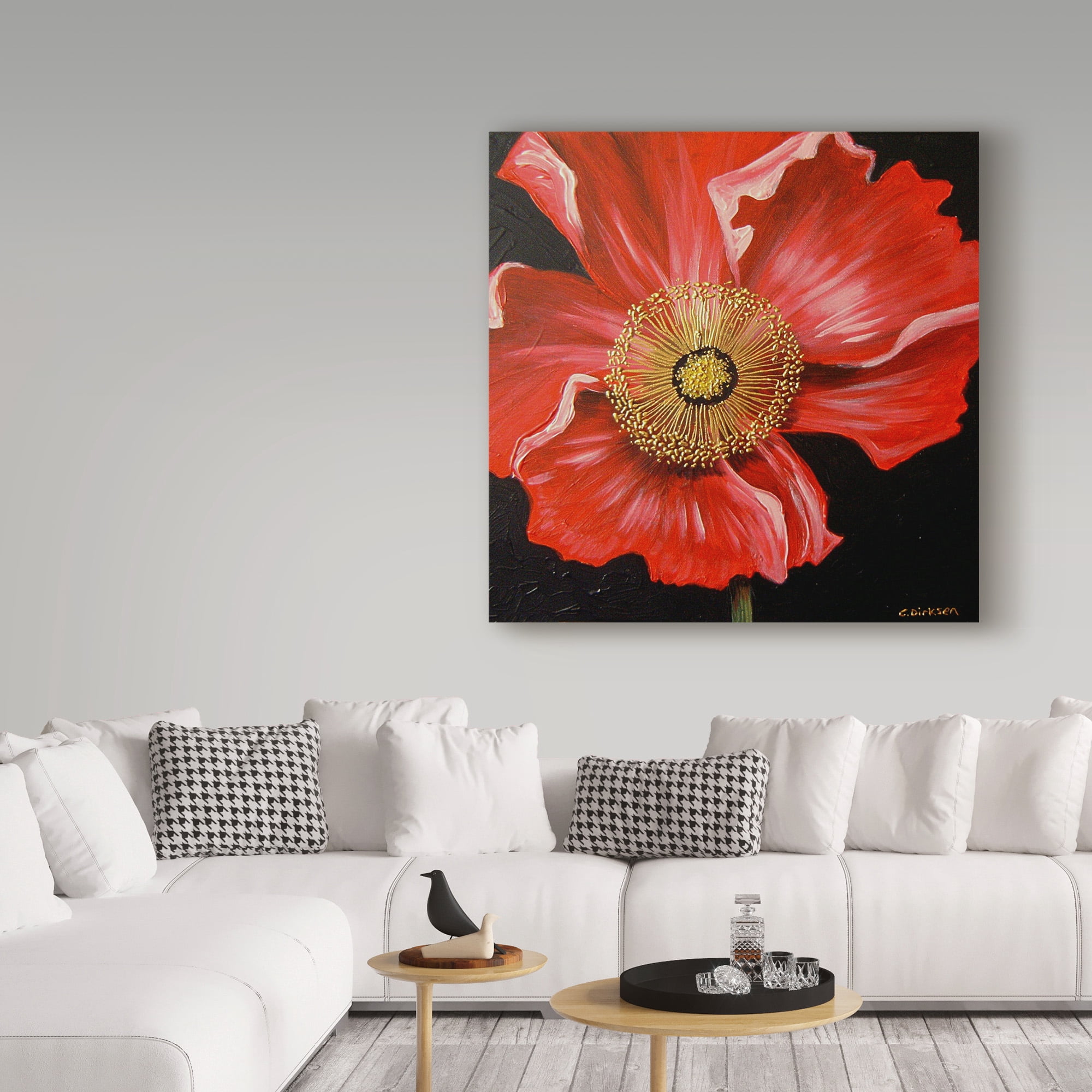 Trademark Fine Art 'Red Poppy Over Black' Canvas Art by Cherie Roe Dirksen