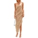 thumbnail image 1 of Vestido PRETTYGARDEN sin tirantes con volantes largo cóctel albaricoque XL, 1 of 8