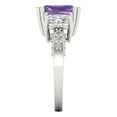 thumbnail image 3 of 4.27 ct Emerald Cut Simulated Alexandrite 3 Stone 14K White Gold Womens Engagement Ring, 3 of 5