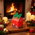 thumbnail image 5 of Christmas Treat Boxes, 3.54 inch Christmas Gift Boxes with Bow, Santa Printed Treat Containers, Paper Candy Holder, Xmas Cookie Packaging, Sweet Wrapping Boxes, Party Favor Boxes for Christmas Decor, 5 of 6