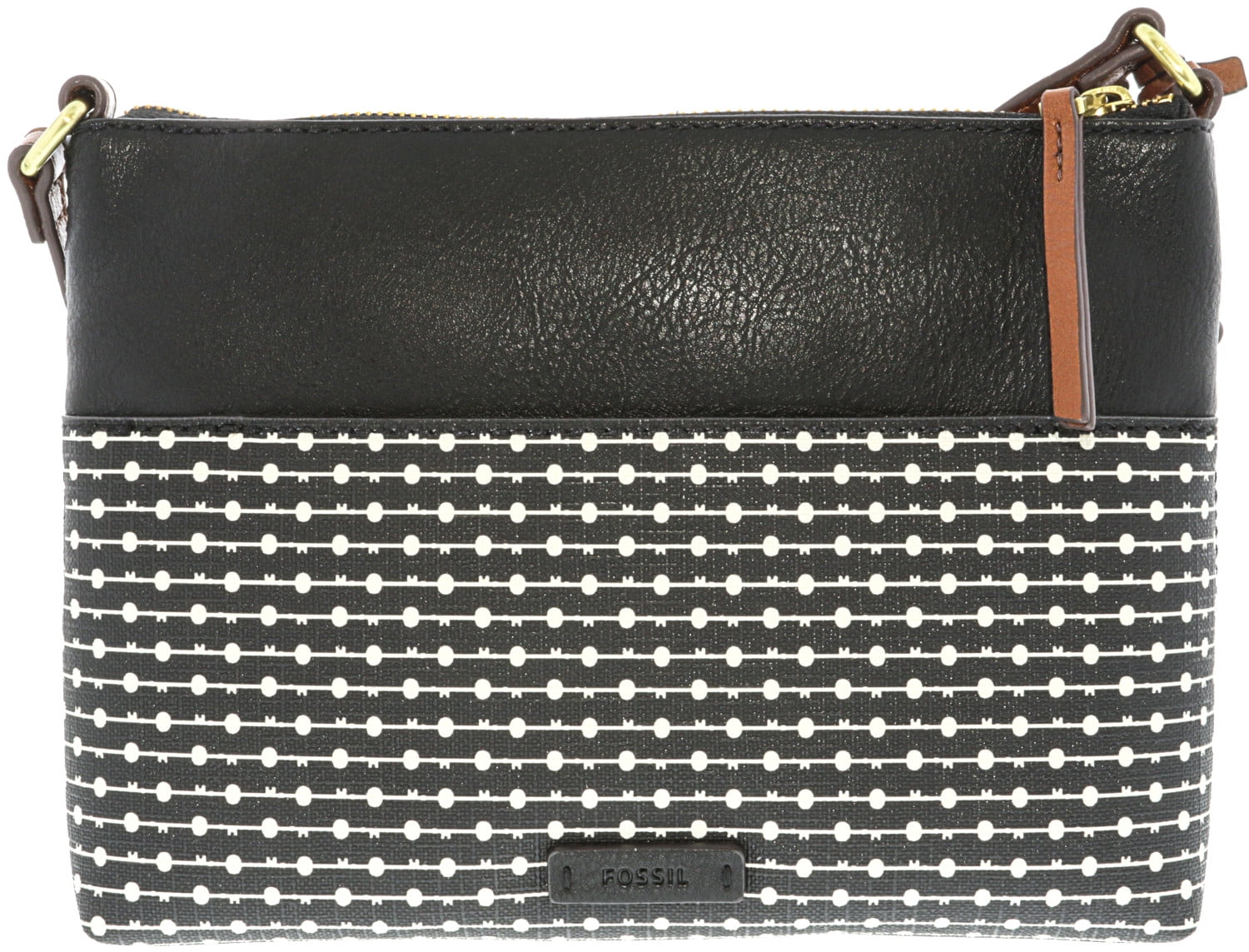 black fabric crossbody bag