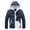 Navy, variant on Kureaily Padded Hoodie Men's Casual Winter Color Coat Collision Zipper Men's Coats