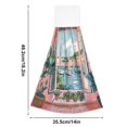 thumbnail image 6 of Yayeee Kitchen Hanging Hand Towels Set of 2 with Loop Bathroom Absorbent Tie Towel, Pink Boat, 6 of 7