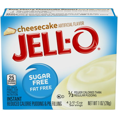 (4 Pack) Jell-O Instant Sugar-Free Cheesecake Pudding & Pie Filling, 1 oz