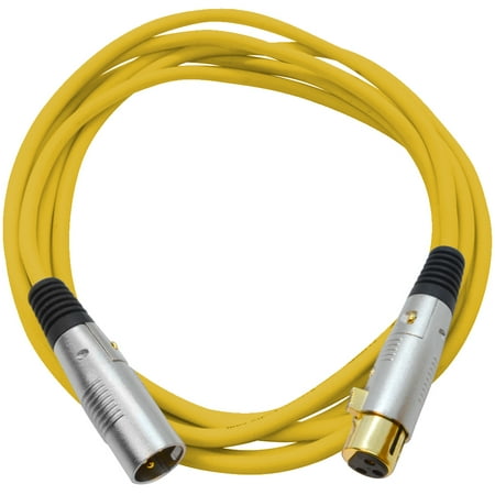 - Seismic Audio Premium 10 Foot Yellow XLR Patch Cable Cord - 3 Pin XLRF to XLRM Mic Cord - SAPGX-10Yellow