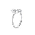 thumbnail image 3 of Sterling Silver Womens Round Diamond Double Heart Ring 1/6 Cttw, 3 of 4