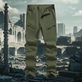 thumbnail image 2 of PIMSSY Men Casual Pants Straight Fit Comfortable Lightweight Elastic Waist With Zipper Pockets For Daily Wear Home Outdoor Hiking Spring Summer Fall Male Trendy Solid Color Slacks, 2 of 3