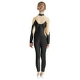 thumbnail image 2 of Haitryli Kids Girls Full Body Figure Ice Skating Jumpsuit One Piece Bodysuit Long Sleeve Gymnastics Leotard Black 10, 2 of 5