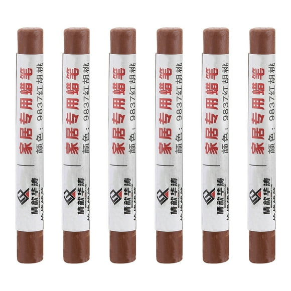 Unique Bargains 6 Pcs Furniture Repair Crayons Wax Wood Filler Sticks, Red Walnut
