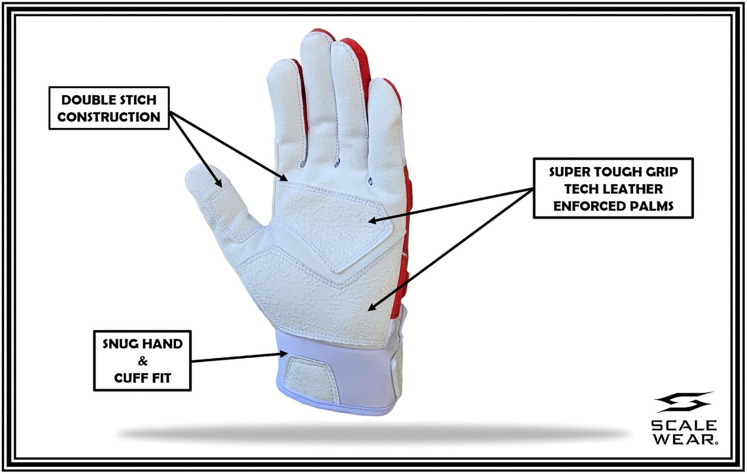 Stealth Football Lineman Gloves White, Battle College Lineman, Be a Villain Not a Joker with Padded Protection, Youth, Kids, Men, Boys, Small to XXL Sizes
