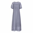 thumbnail image 5 of XIAOCHA Women's Open Knit Cover-Up Dress Crew Neck Short-Sleeve Summer Beach Maxi Dress, 5 of 6