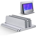 thumbnail image 3 of Soporte vertical doble para computadora portátil, soporte ajustable de aluminio para computadora portátil Soporte para ahorro de espacio para MacBook Pro / Air, iPad, Samsung, Huawei, Surface, Dell, H Namotu HFP-0272, 3 of 7