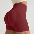 thumbnail image 2 of Leey-World Biker Shorts 4'' - High Waisted Booty Workout Volleyball Yoga Womens Spandex(Brick Red,S), 2 of 9
