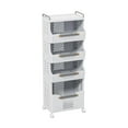 thumbnail image 7 of 4-Tier Rolling Storage Cart with Wheels, Mobile Kitchen Cart with Push Handle and Baskets, Large Capacity Utility Cart for Bathroom Laundry Room, 7 of 7