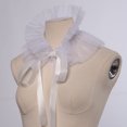 thumbnail image 4 of Women Mens Renaissances Mesh Layering Ruffle False Collar Vintage Chokers Necklace Ribbon Tie Shawl for Halloween Party, 4 of 8