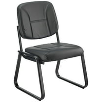 Antimicrobial Vinyl Reception Chair, Armless, Black