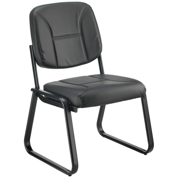 Antimicrobial Vinyl Reception Chair, Armless, Black