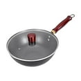 thumbnail image 1 of DOLITY Iron Wok Cooking Easy to Clean for All Stoves Round Bottom 9.45inch Nonstick With Lid, 1 of 9