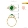 thumbnail image 5 of ANGARA Ornate Round Lab Grown Emerald Halo Engagement Ring for Women in 14K Yellow Gold (Size-6.5mm) | May Birthstone, Birthday, Anniversary, Jewelry Gift for Women | Lab-Grown Emerald Ring, 5 of 9