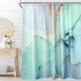 thumbnail image 1 of Blue Polyester Floral Shower Curtain  Modern Watercolor Pattern with 12 Hooks  72” x 72”, 1 of 11