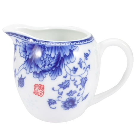 

Sauce Container Sauce Jug Blue and White Milk Sauce Cup Ceramic Gravy Boat Gravy Container(200ml)