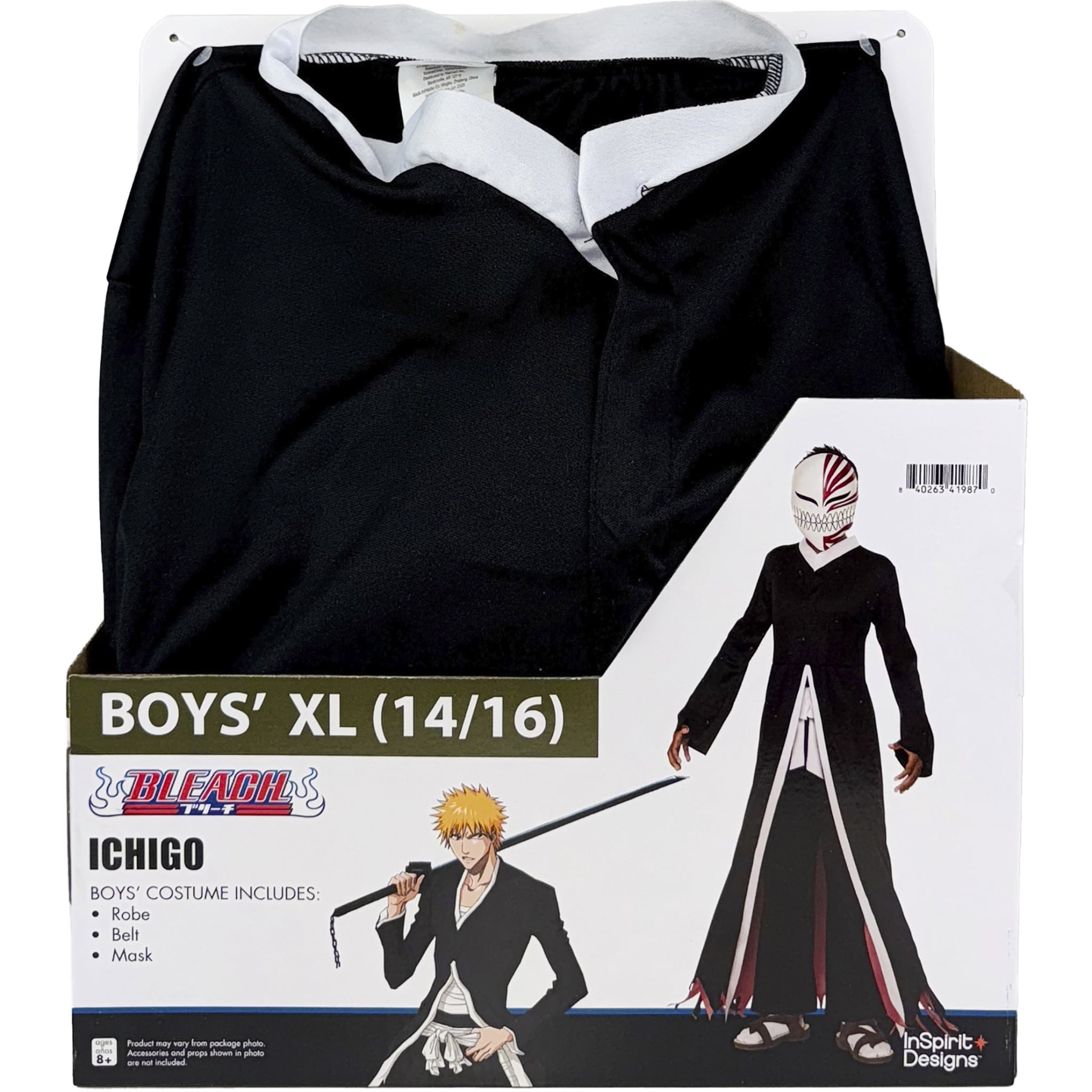 Bleach Ichigo 3pc Halloween Costume for Children, Boy's Size XL (14/16), by Inspirit Designs