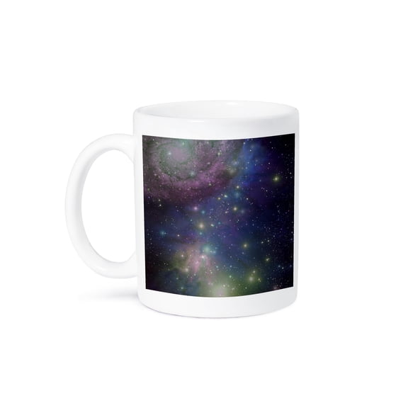 3dRose, Stars galaxies and nebulas - navy night sky blue and purple space photography collage - astronomy, 15oz Mug